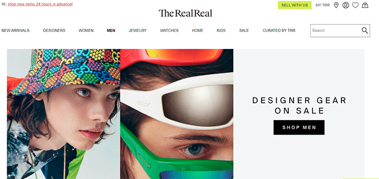 Site com roupa de homem em segunda mão, The RealReal